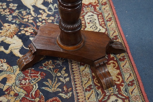 A Victorian style rectangular mahogany occasional table, width 46cm, depth 28cm, height 72cm